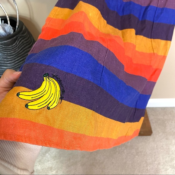 Farm Rio Rainbow Puff Sleeve Linen Mini Dress - Picture 4 of 10